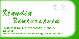 klaudia winterstein business card